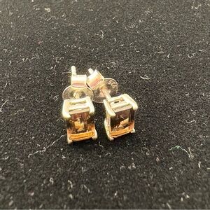 Sterling Silver 925 Smoky Quartz Stud Earrings